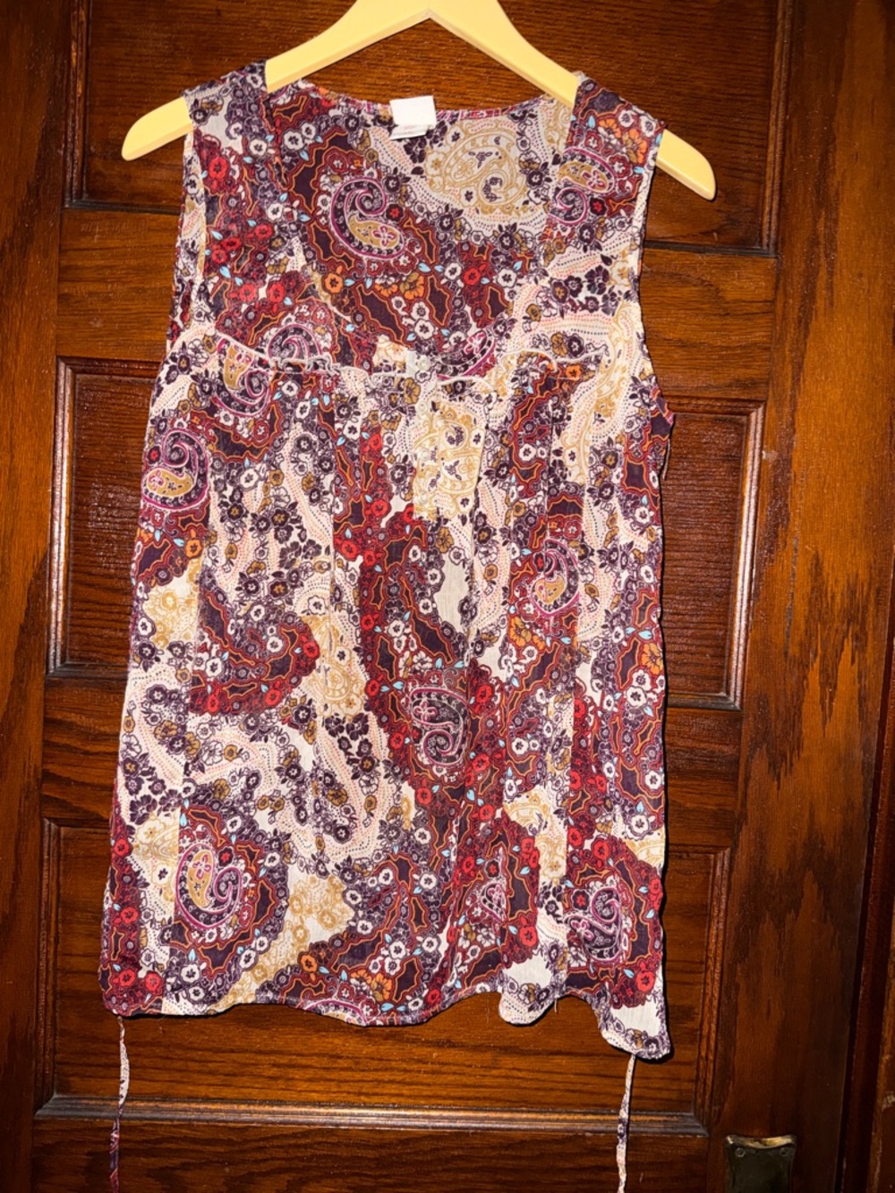 XXL Mossimo Supply Co Sleeveless Paisley Blouse with Tie Back